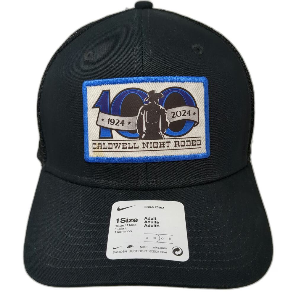 Nike Caldwell Night Rodeo 100th Anniversary Trucker Hat Black OSFM Snapback Mesh